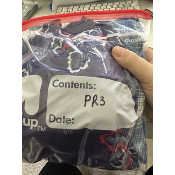 Postmarc Large Men Ink Blue Floral Tencel/Linen Short Sleeve Woven Shirt PR3 - Picture 9 of 9